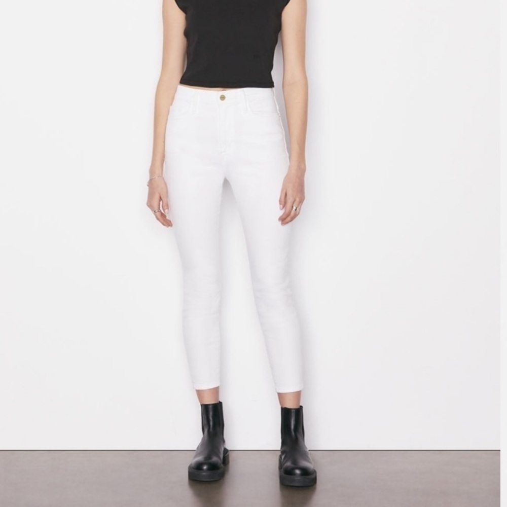 ✅ NWT Frame Jeans Ali High Rise Cigarette Skinny in White - Picture 2 of 9